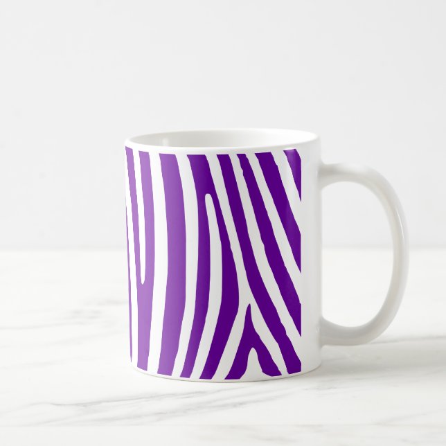 Violet Purple Zebra Stripes Coffee Mug (Right)