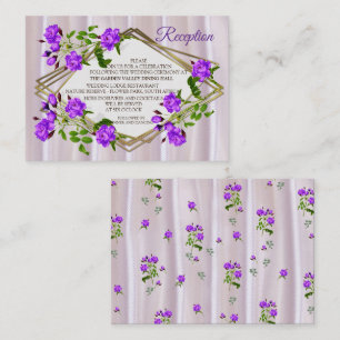 Violet Purplish-Watercolour Roses on Pink Silk  Enclosure Card