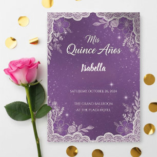 Violet Quinceañera Invitations, Elegant Invitation