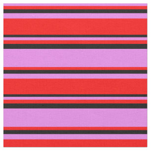 Violet, Red & Black Coloured Pattern Fabric