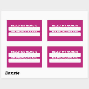 Violet Red Name & Pronoun Labels