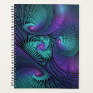 Violet Rencontre Turquoise Moderne Art Fractal Abs