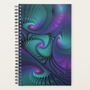 Violet Rencontre Turquoise Moderne Art Fractal Abs