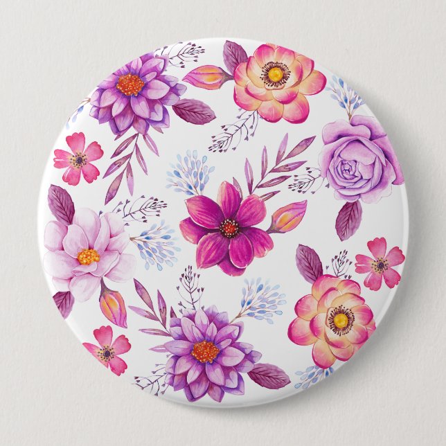 Violet rose 4 inch round button (Front)