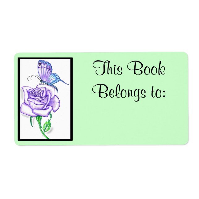 Violet Rose Book Ownership Label (Front)