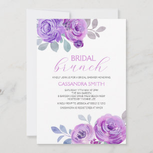 Violet Rose Bridal Brunch Shower Invitation