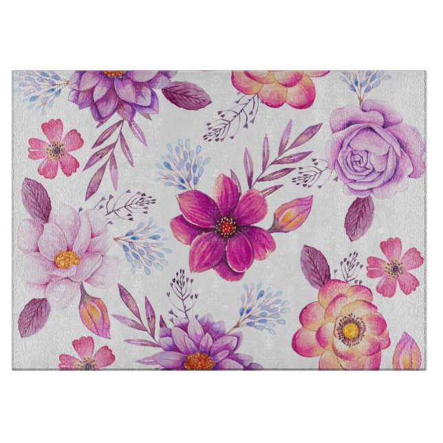 Violet rose cutting board (Front)