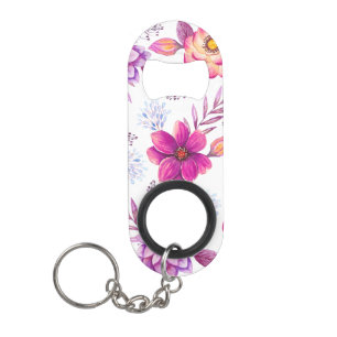 Violet rose keychain bottle opener