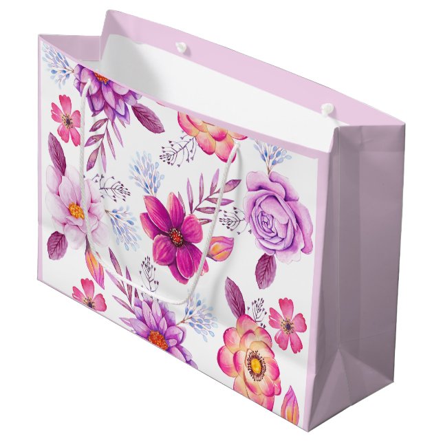 Violet rose large gift bag (Front Angled)