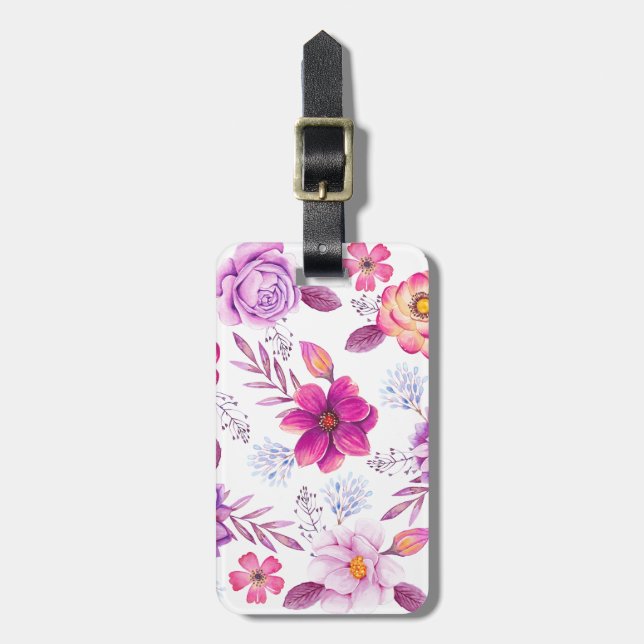Violet rose luggage tag (Front Vertical)