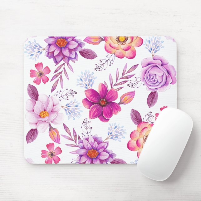Violet rose mouse pad (With Mouse)