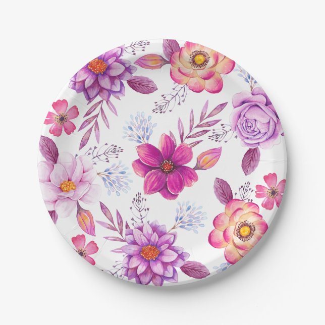 Violet rose paper plate (Front)
