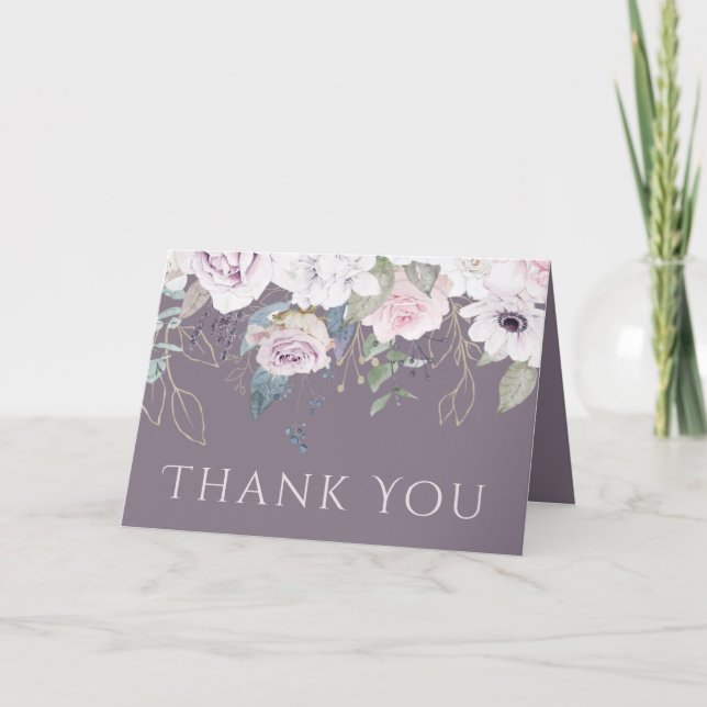 Violet Rose PHOTO Thank You Card (Front)