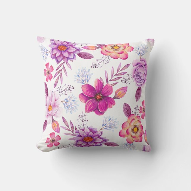 Violet rose throw pillow (Front)