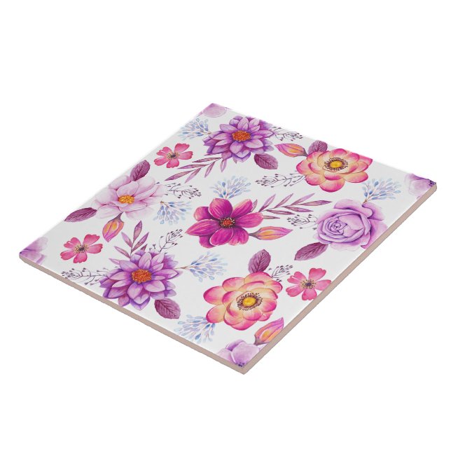 Violet rose tile (Side)