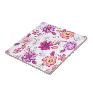 Violet rose tile