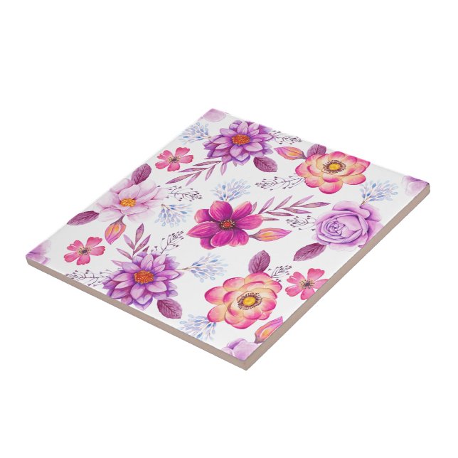 Violet rose tile (Side)