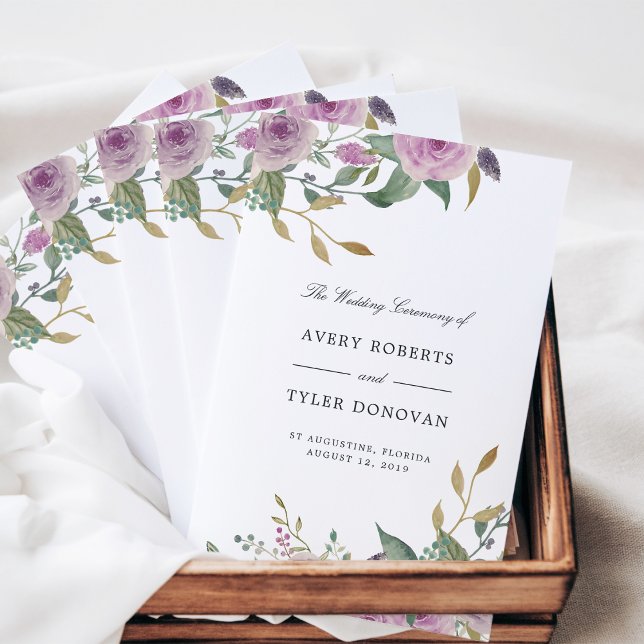 Violet & Sage Folded Wedding Program (Creator Uploaded)