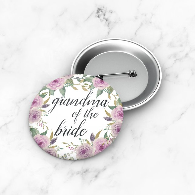 Violet & Sage Grandma of the Bride 2 Inch Round Button (Creator Uploaded)