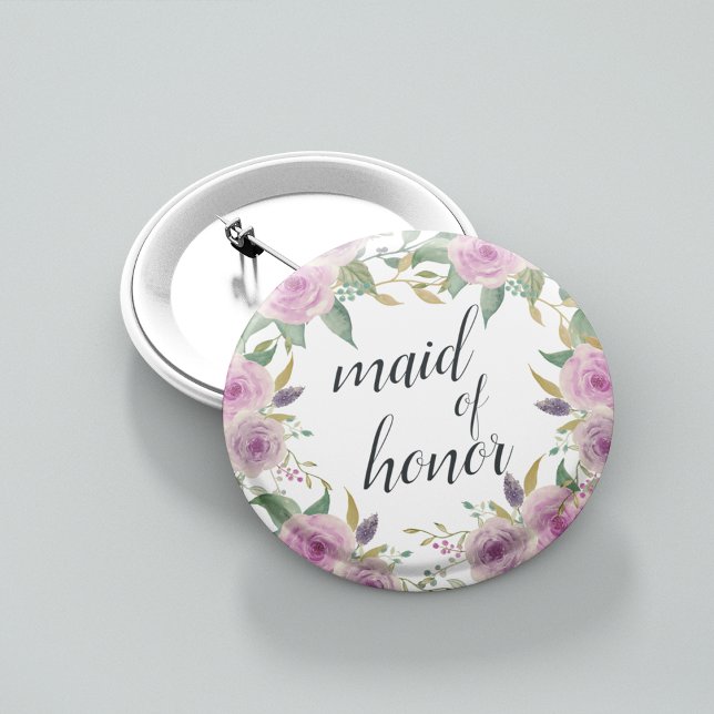 Violet & Sage Maid of Honour 2 Inch Round Button (Creator Uploaded)