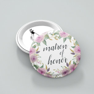 Violet & Sage Matron of Honour 2 Inch Round Button