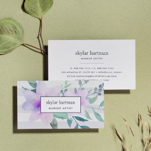 Violet & Sage Watercolor Floral Business Card