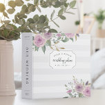 Violet & Sage Wedding Binder<br><div class="desc">Designed to match our Violet & Sage wedding collection, this chic floral binder is perfect for organizing your wedding planning details or creating a photo album or scrapbook. Design features pale tone on tone grey stripes accented with lush watercolor flowers in shades of lilac, lavender and purple. Personalize the front...</div>