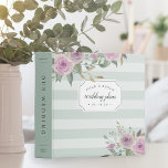 Violet & Sage Wedding Binder<br><div class="desc">Designed to match our Violet & Sage wedding collection, this chic floral binder is perfect for organizing your wedding planning details or creating a photo album or scrapbook. Design features pale tone on tone sage green stripes accented with lush watercolor flowers in shades of lilac, lavender and purple. Personalize the...</div>