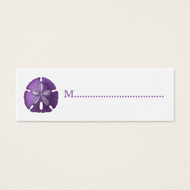 Violet Sand Dollar Reception Table Seating Cards (Front)