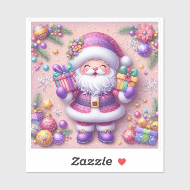 Violet Santa Spreads Joy With Gifts (Sheet)