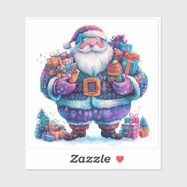 Violet Santa With Christmas Presents (Sheet)