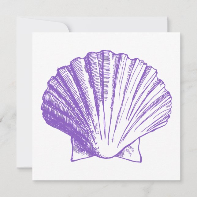 Violet Sea Shell Luau Reception Invitation (Front)