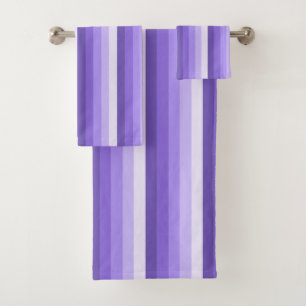 Violet shadow stripes bath towel set