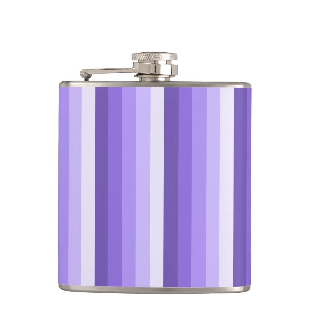 Violet shadow stripes hip flask (Front)