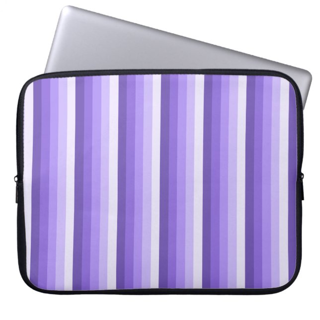 Violet shadow stripes laptop sleeve (Front)