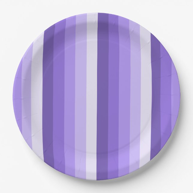 Violet shadow stripes paper plate (Front)
