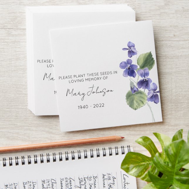 Violet | Simple Memorial Seed Envelope (Stacked)