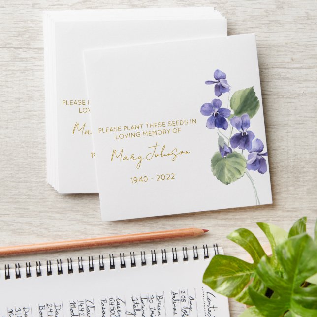 Violet | Simple Memorial Seed Envelope (Stacked)