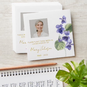 Violet   Simple Photo Funeral Seed Envelope
