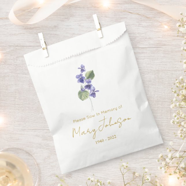 Violet | Simple Seed packet Funeral  Favour Bag (Clipped)