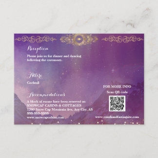 Violet Sky Gold Moon Enclosure Card