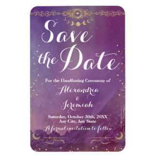 Violet Sky Gold Moon Flexible Photo Magnet