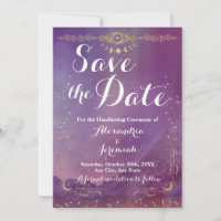 Violet Sky Gold Moon Save The Date