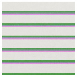 Violet, Slate Grey, Forest Green & White Lines Fabric