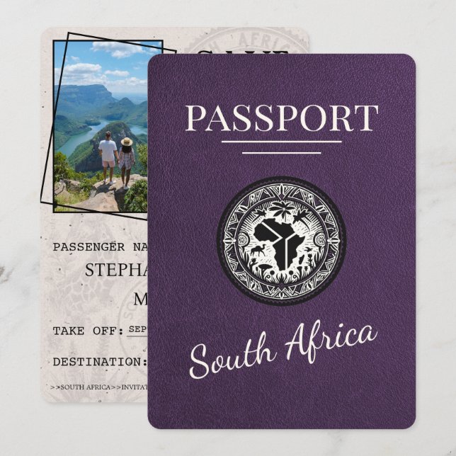 Violet South Africa Passport Save The Date (Front/Back)
