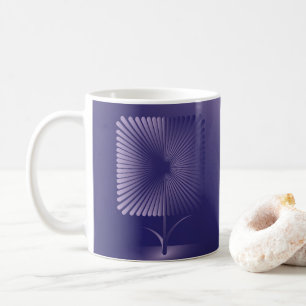 Violet square flower coffee mug