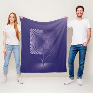 Violet square flower fleece blanket
