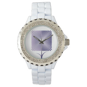 Violet square flower nb watch