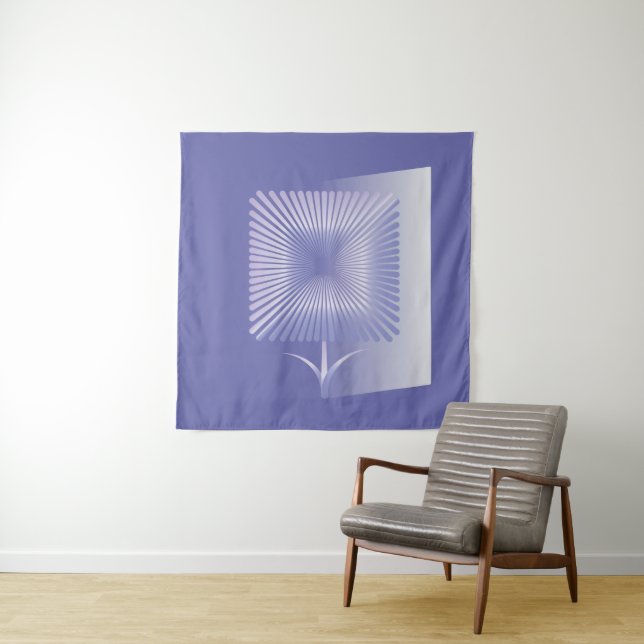 Violet square flower tapestry (In Situ)
