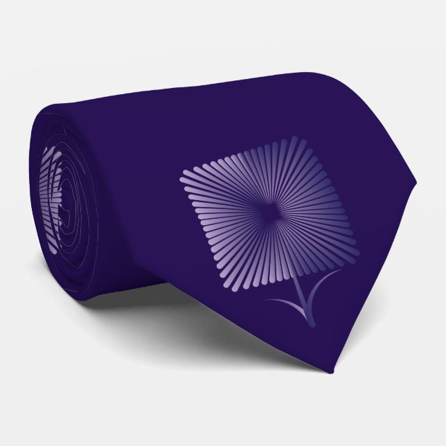 Violet square flower tie (Rolled)